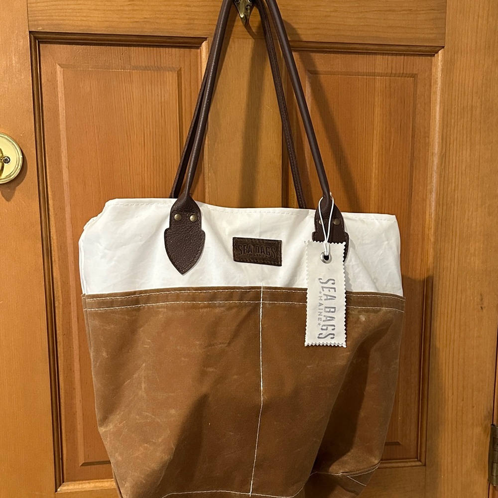 Seabass Brown and White Tote Bag
